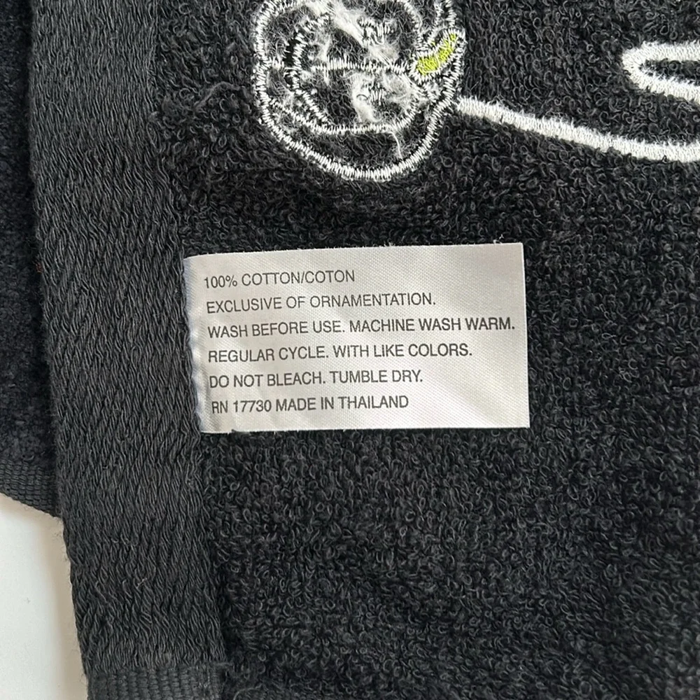 Halloween hand towels with a friendly ghost and pumpkin appliqué